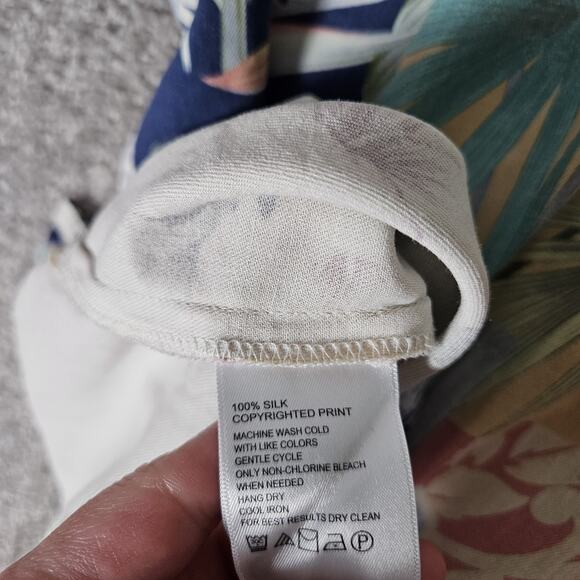 Tommy Bahama Hawaiian Shirt Mens 2XLB Blue Silk 30th Anniversary Passport - Picture 7 of 11